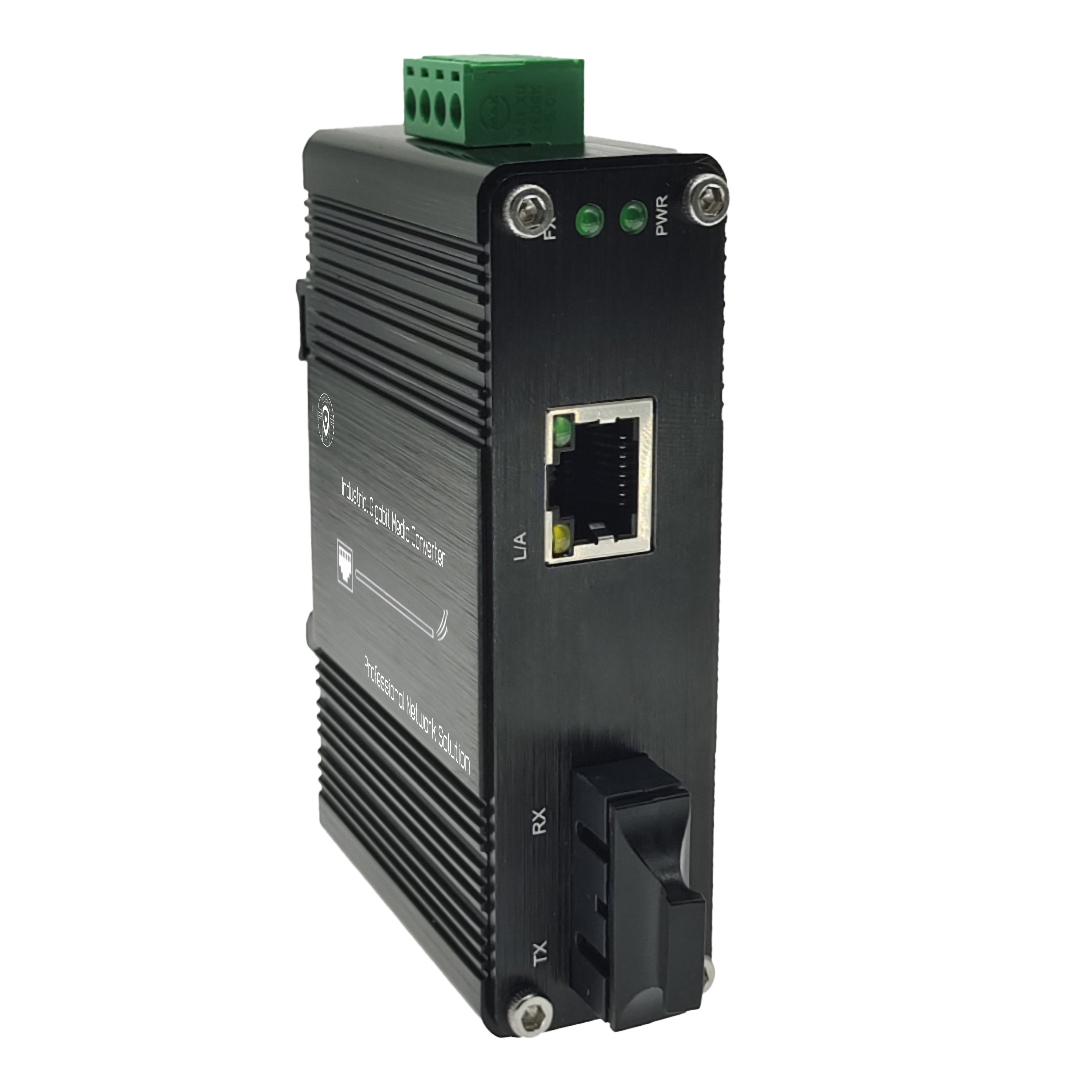 Mini Industrial Gigabit Ethernet Switch 1-Port Gigabit RJ45  + 1-Port Gigabit SC