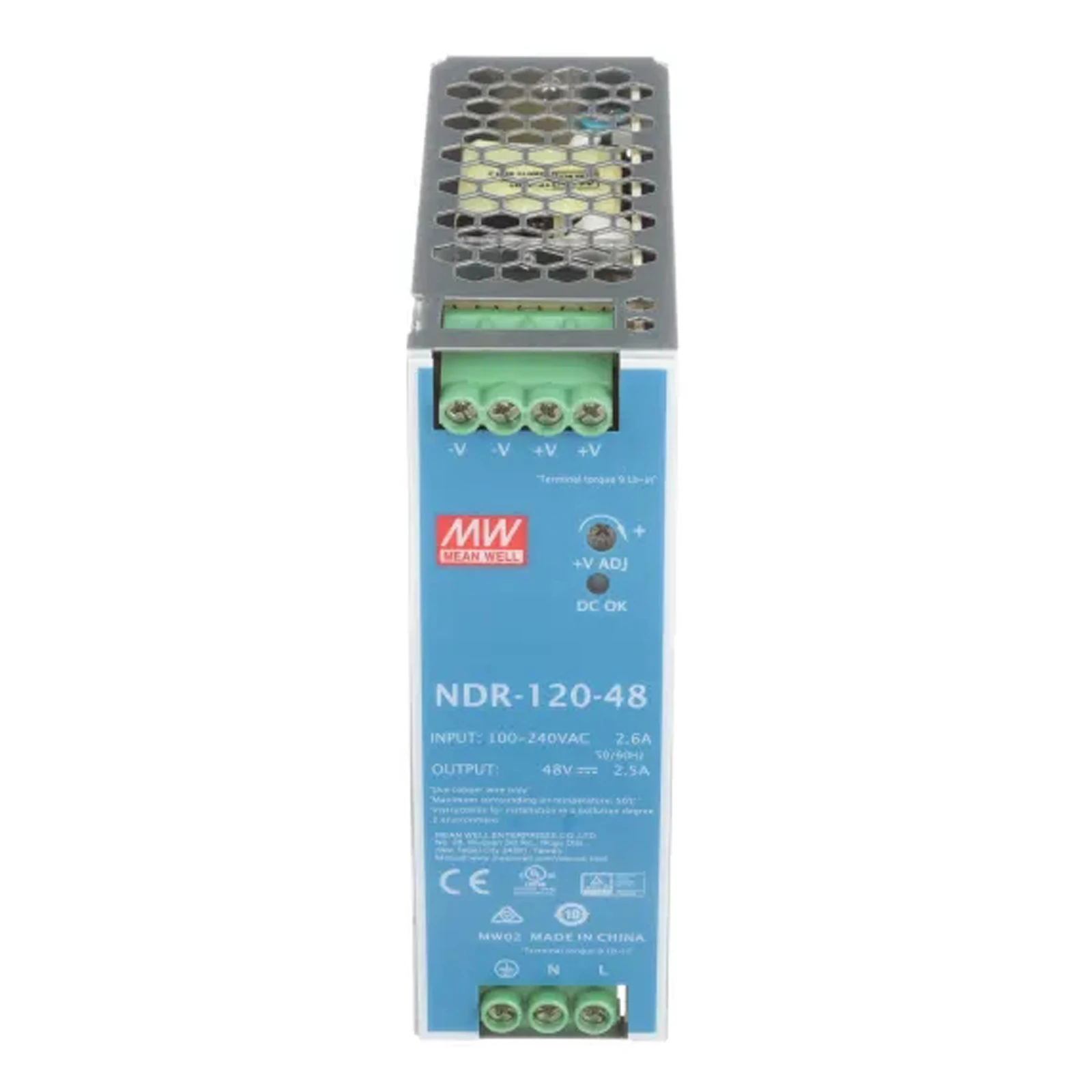 120W/48V 2.5A Industrial DIN RAIL Power Supply MEAN WELL NDR-120-48