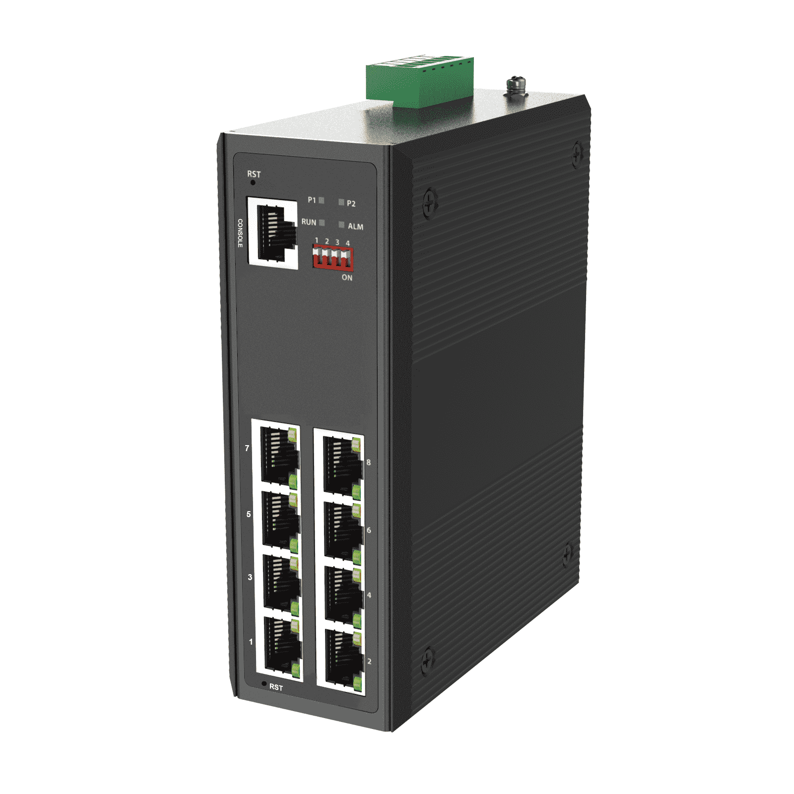 Power Boost Industrial Managed 8 Port Gigabit Ethernet Switch 802.3af/at/bt